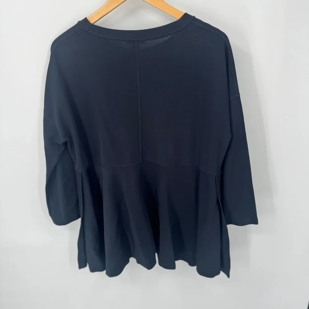 COS Black‎ Long Sleeve Oversized Peplum Tunic Knit Top Women's Small